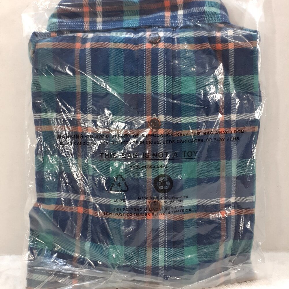 LL Bean Flannel Shirt Mens Long Sleeve L Tall Plaid Traditional Fit NWT Sealed - Picture 6 of 12